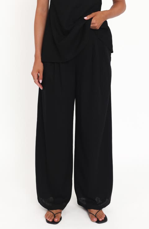 Arles Pleated Cotton Wide Leg Pants
