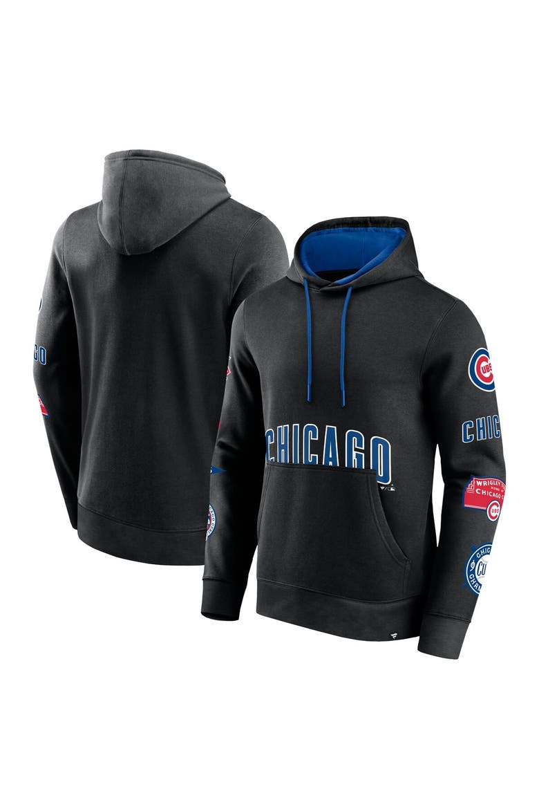 Men's Fanatics Branded Black Chicago Cubs Wild Winner Pullover Hoodie, Main, color, Black