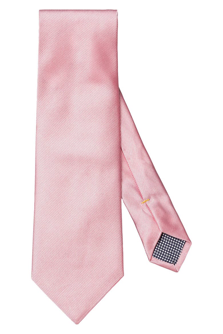 Pink Solid Silk Twill Tie, Main, color, PINK