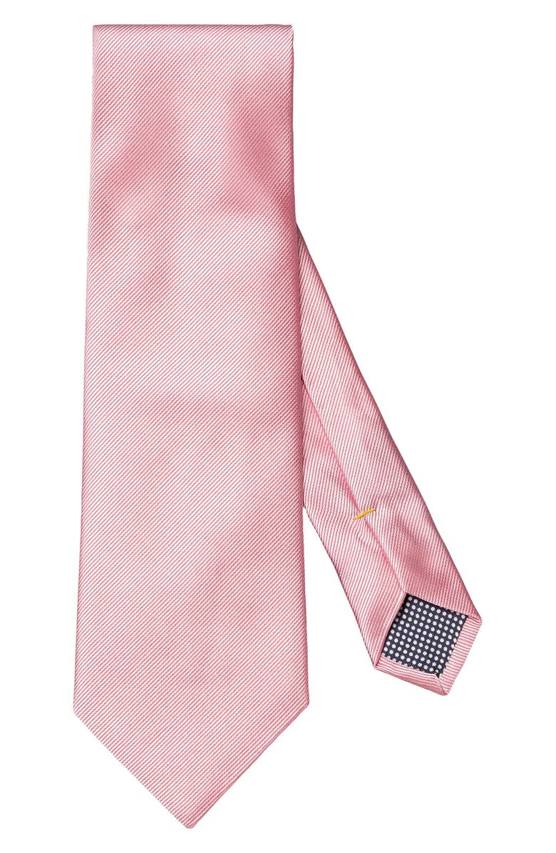 Eton Pink Solid Silk Twill Tie, Main, color, Pink
