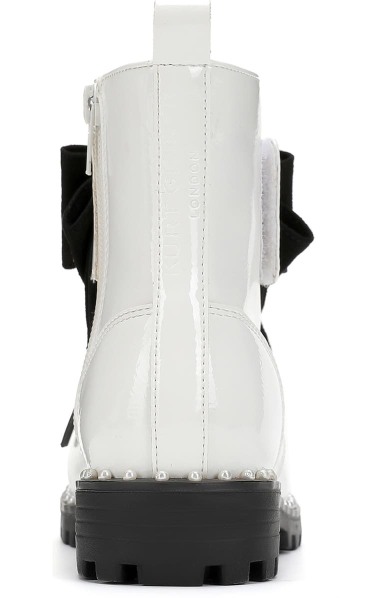 Kurt Geiger London Kids' Kensington Combat Boot, Alternate, color, Bone Patent