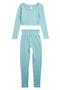 Kids' Ribbed Long Sleeve Crop Top & Leggings Set