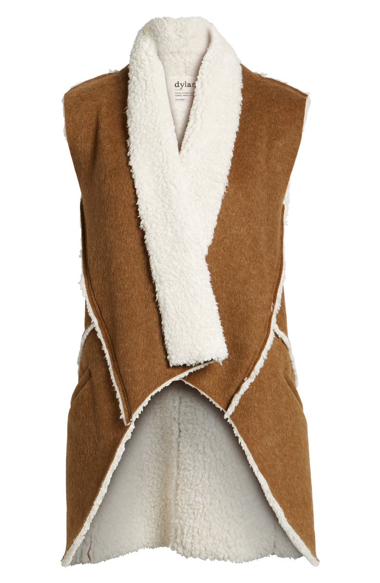 Dylan Flannel Faux Shearling Vest, Alternate, color,