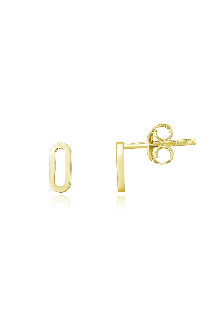 Single Paperclip Stud Earrings, Main, color, Yellow Gold