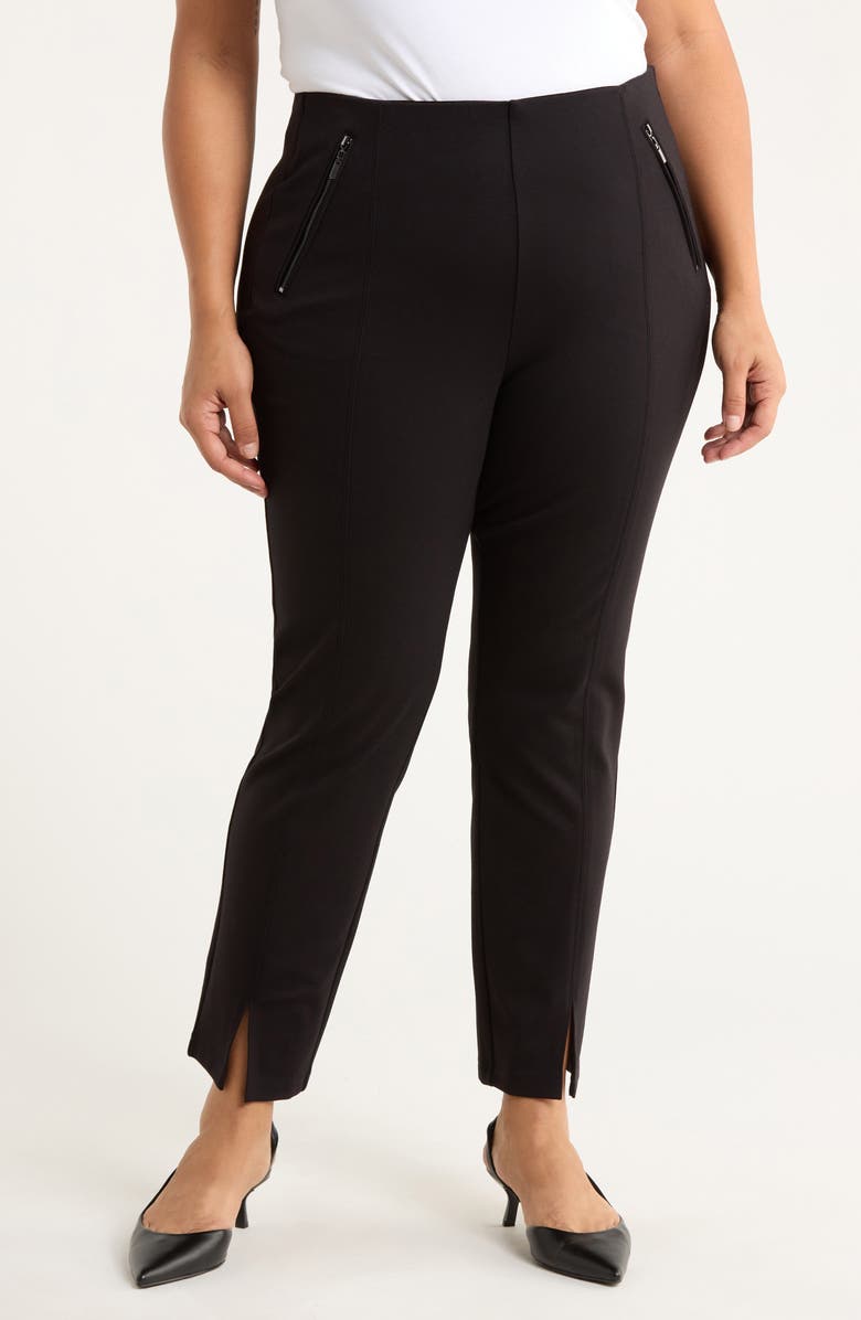 Liverpool Zip Pocket Slit Hem Pants, Main, color, Black