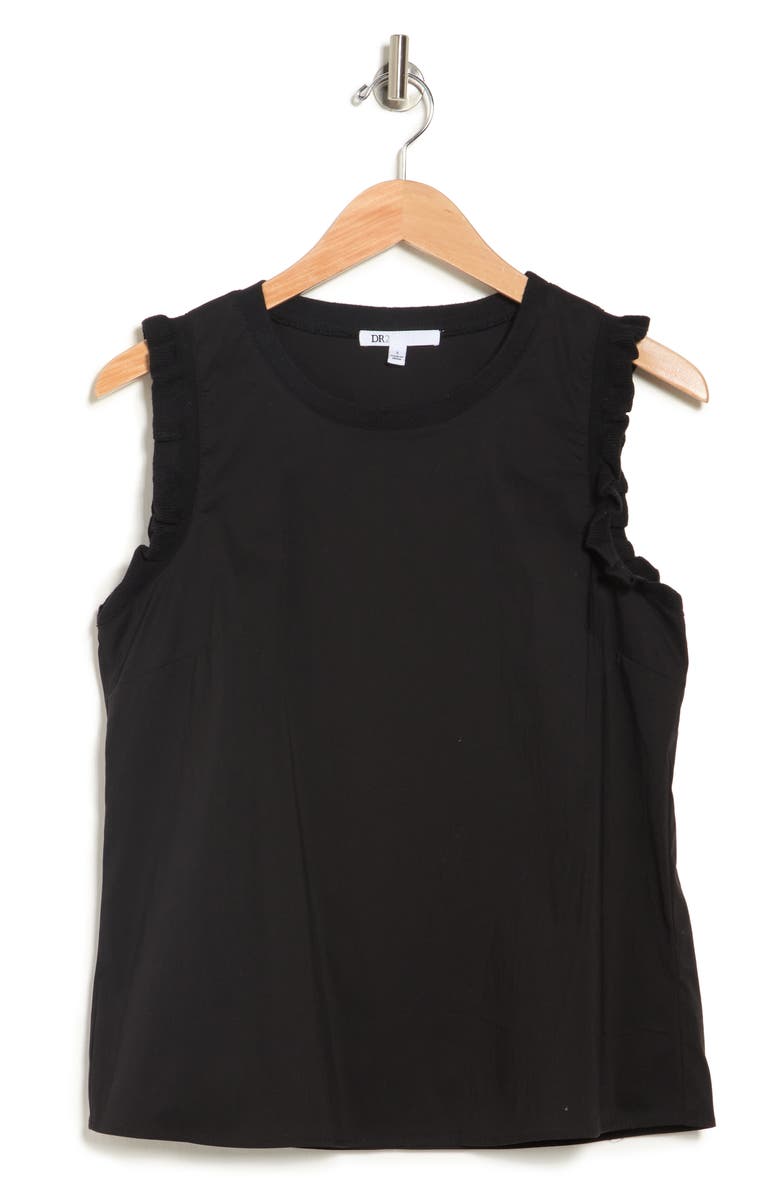 DR2 by Daniel Rainn Ribbed Ruffle Poplin Top, Alternate, color, 