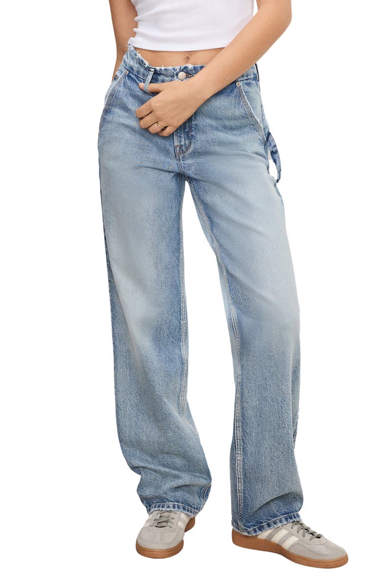 Good American Good '90s Relaxed Carpenter Jeans, Main, color, Indigo755