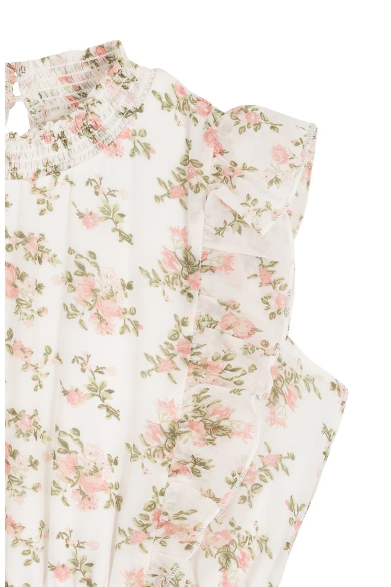 Kids' Yuryu Floral Chiffon Dress, Alternate, color, IVORY/PEACH