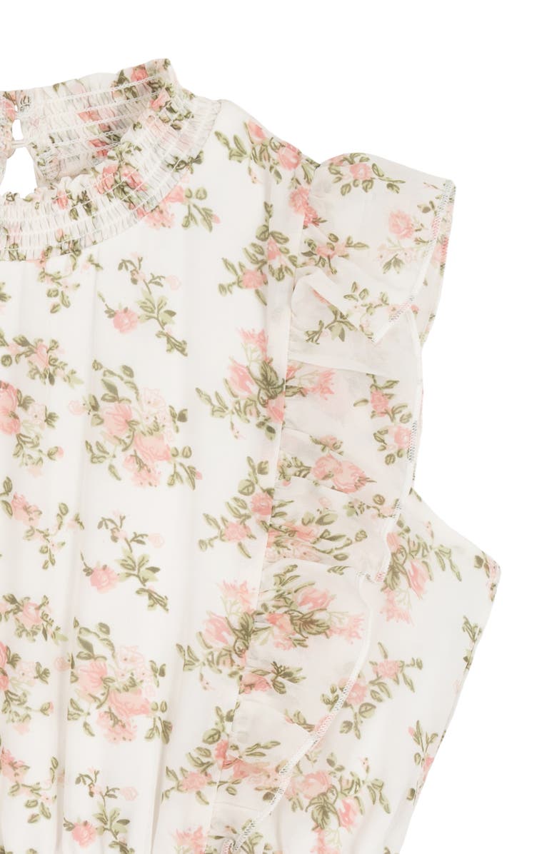 Rare Editions Kids' Yuryu Floral Chiffon Dress, Alternate, color, Ivory/Peach