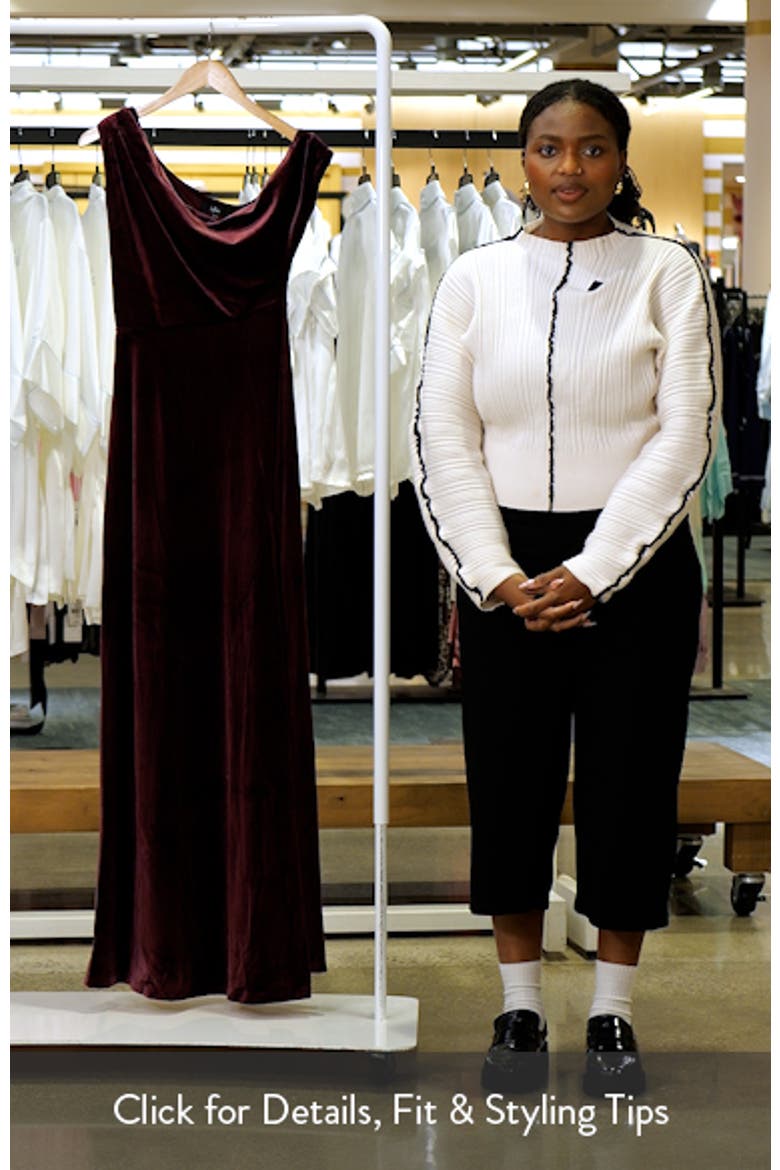 Anya Draped One-Shoulder Velvet Gown (Women) | Nordstrom