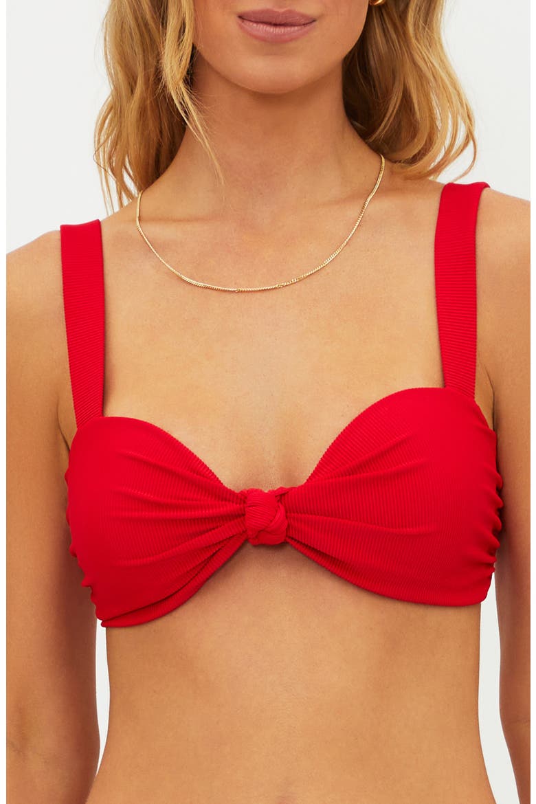 Sophia Sweetheart Neck Bikini Top, Main, color, RED
