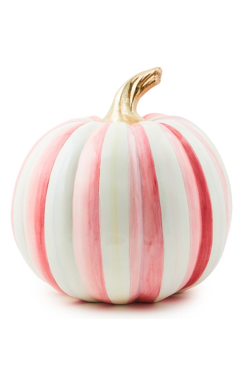 MACKENZIE CHILDS Bubblegum Pink Stripe Medium Pumpkin, Main, color, Pink