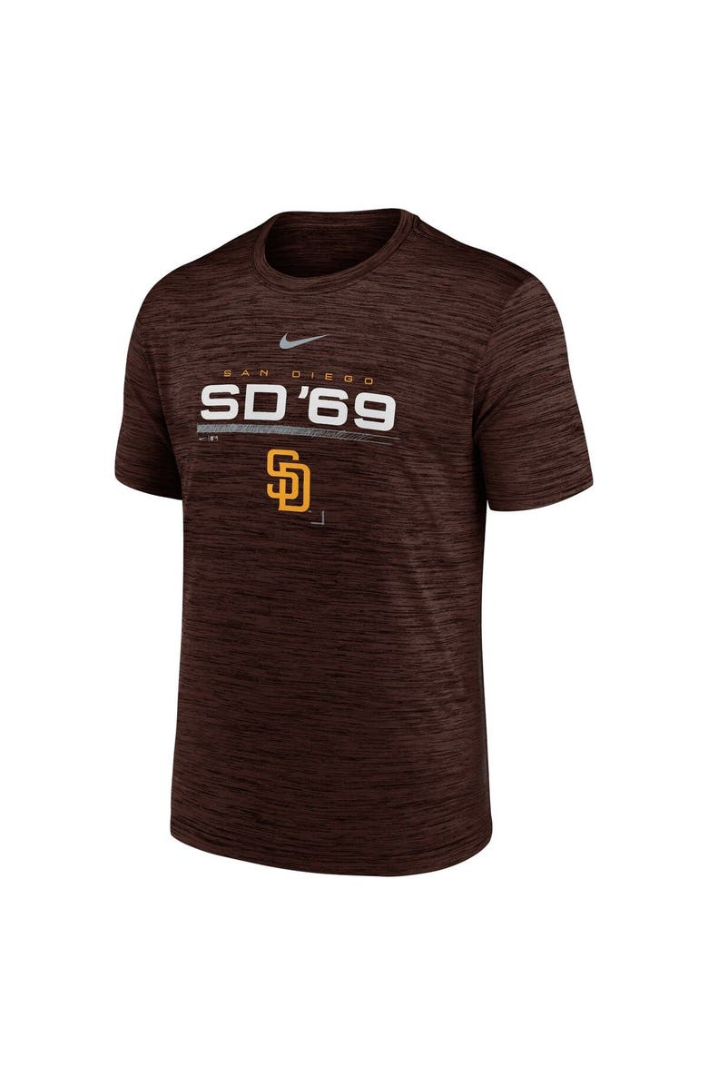 Nike Men's Nike Brown San Diego Padres Wordmark Velocity Performance T-Shirt, Alternate, color,