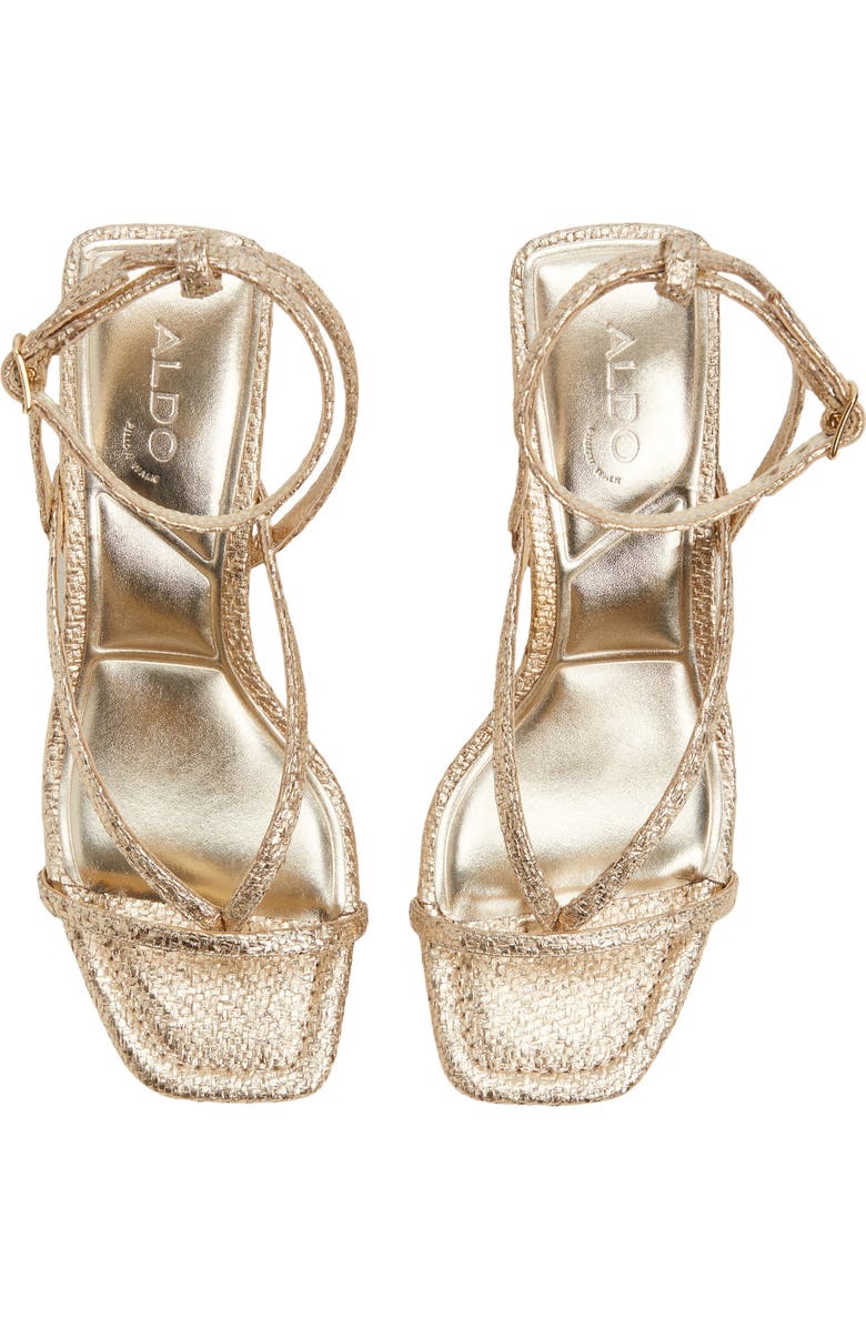 ALDO Dorinda Ankle Strap Sandal, Alternate, color, Gold