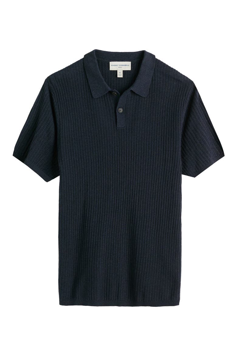 Koeswik Ribbed Organic Cotton Polo, Alternate, color, MARITIME