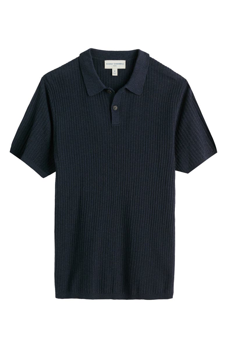 Seasalt Cornwall Koeswik Ribbed Organic Cotton Polo, Alternate, color, Maritime