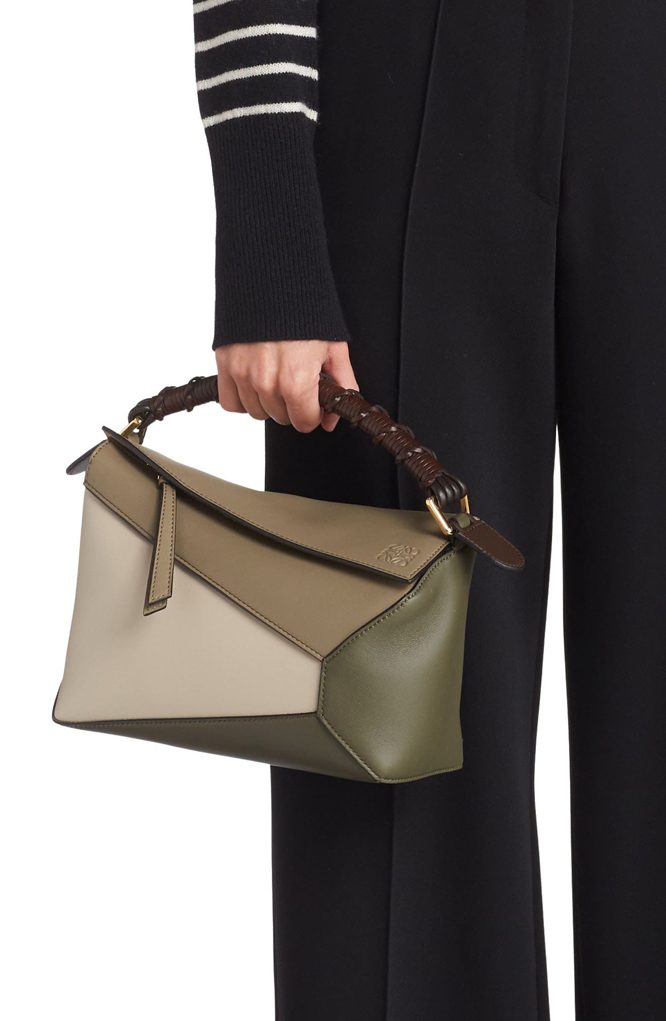 Loewe Small Puzzle Edge Leather Top Handle Bag, Alternate, color, 