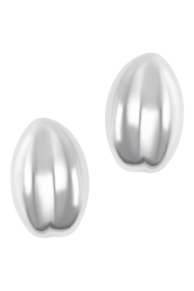 Puffy Hoop Earrings, Alternate, color, SILVER