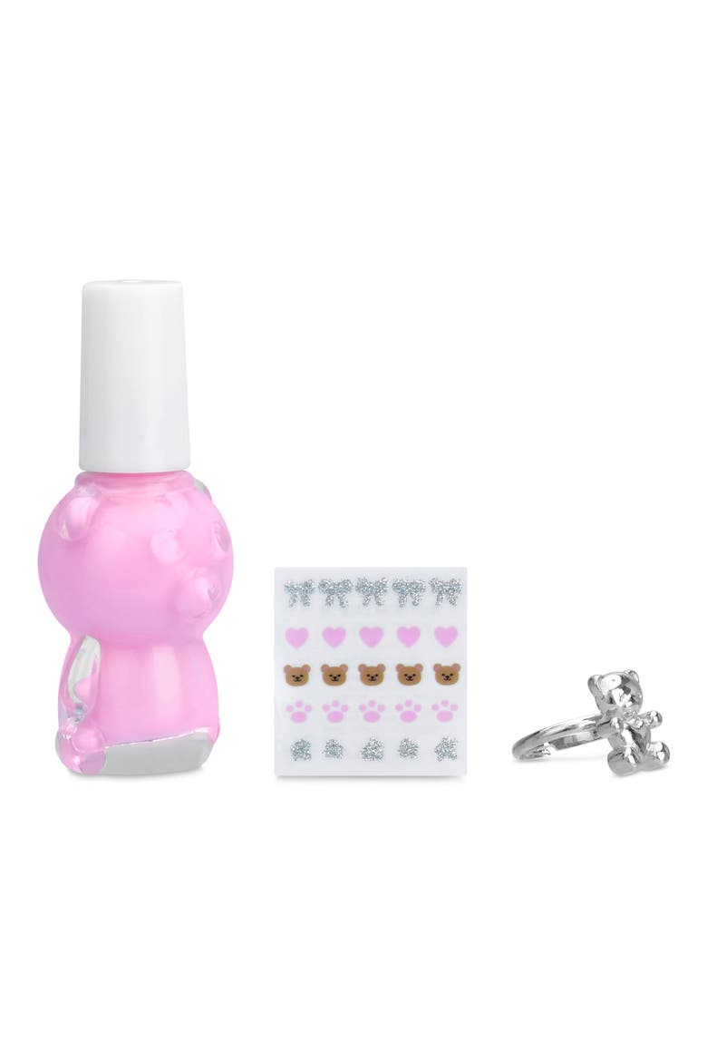 Kids' Beary Cute Nail Polish, Stickers & Ring Set, Alternate, color, MULTI