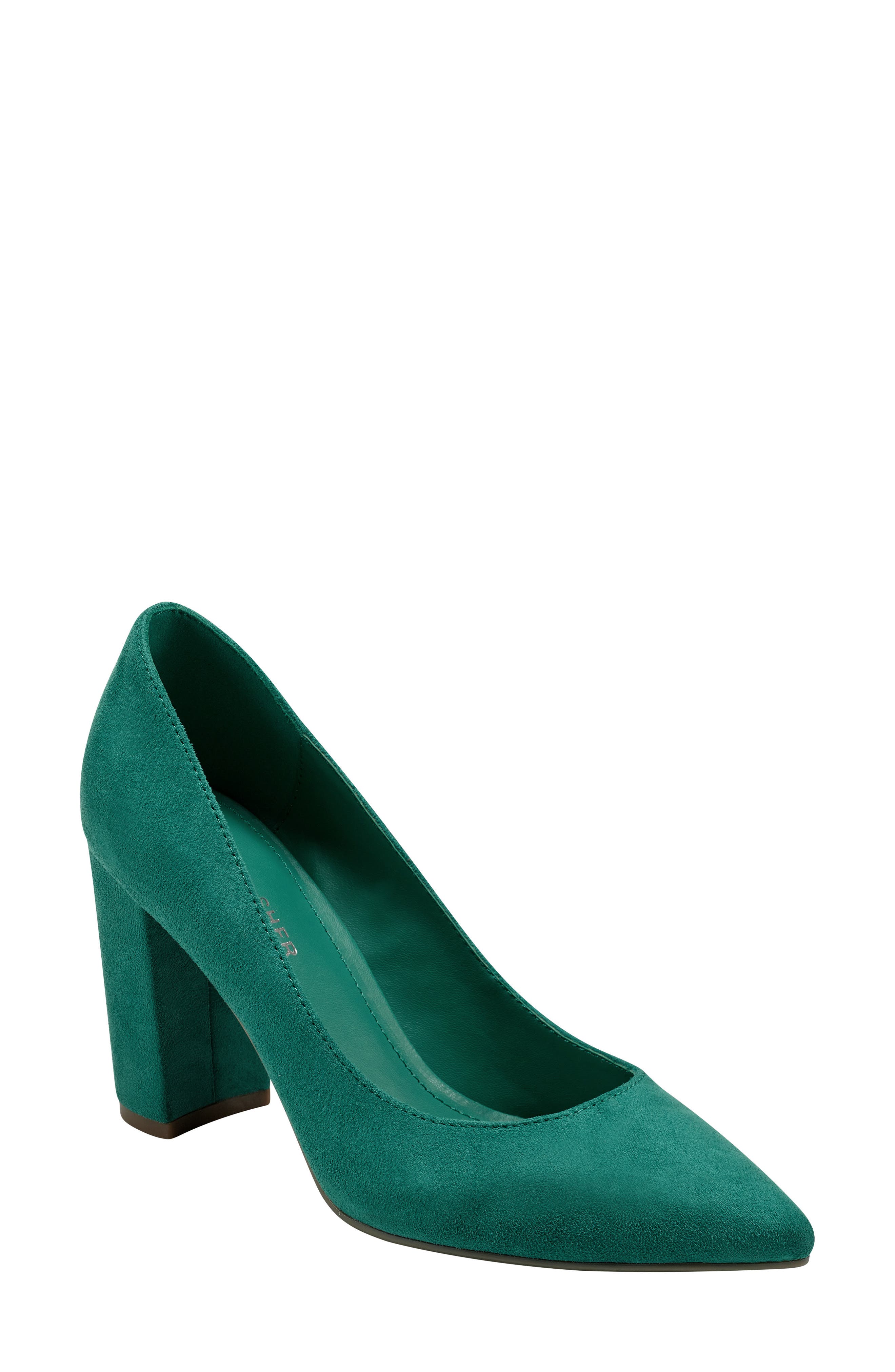 Georgy Block Heel Pump, Main, color, DARK GREEN 300