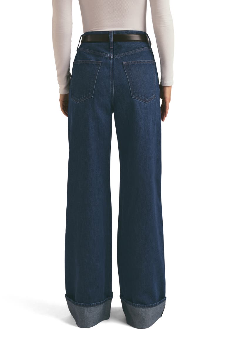 The Masha Cuffed High Waist Wide Leg Jeans, Alternate, color, BELMONT