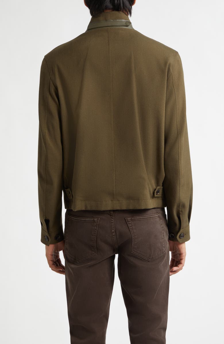 TOM FORD Virgin Wool, Cashmere & Silk Harrington Jacket, Alternate, color, Green Wood