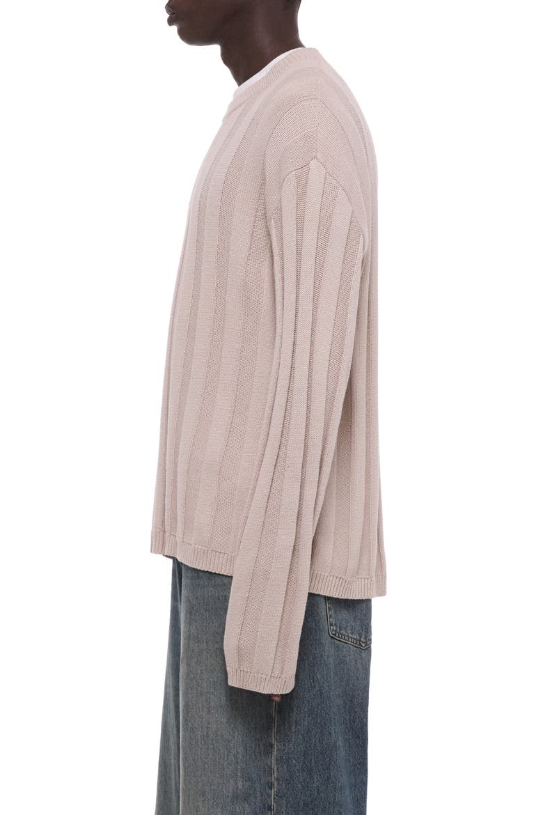 Oversize Ribbed Sweater, Alternate, color, PUTTY