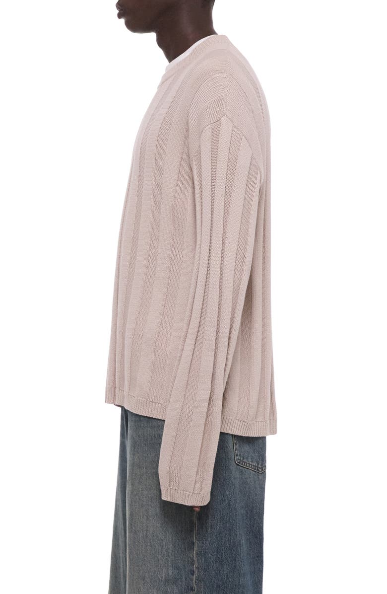 Helmut Lang Oversize Ribbed Sweater, Alternate, color, Putty