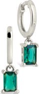 Sterling Forever Cirilla CZ Drop Huggie Hoop Earrings