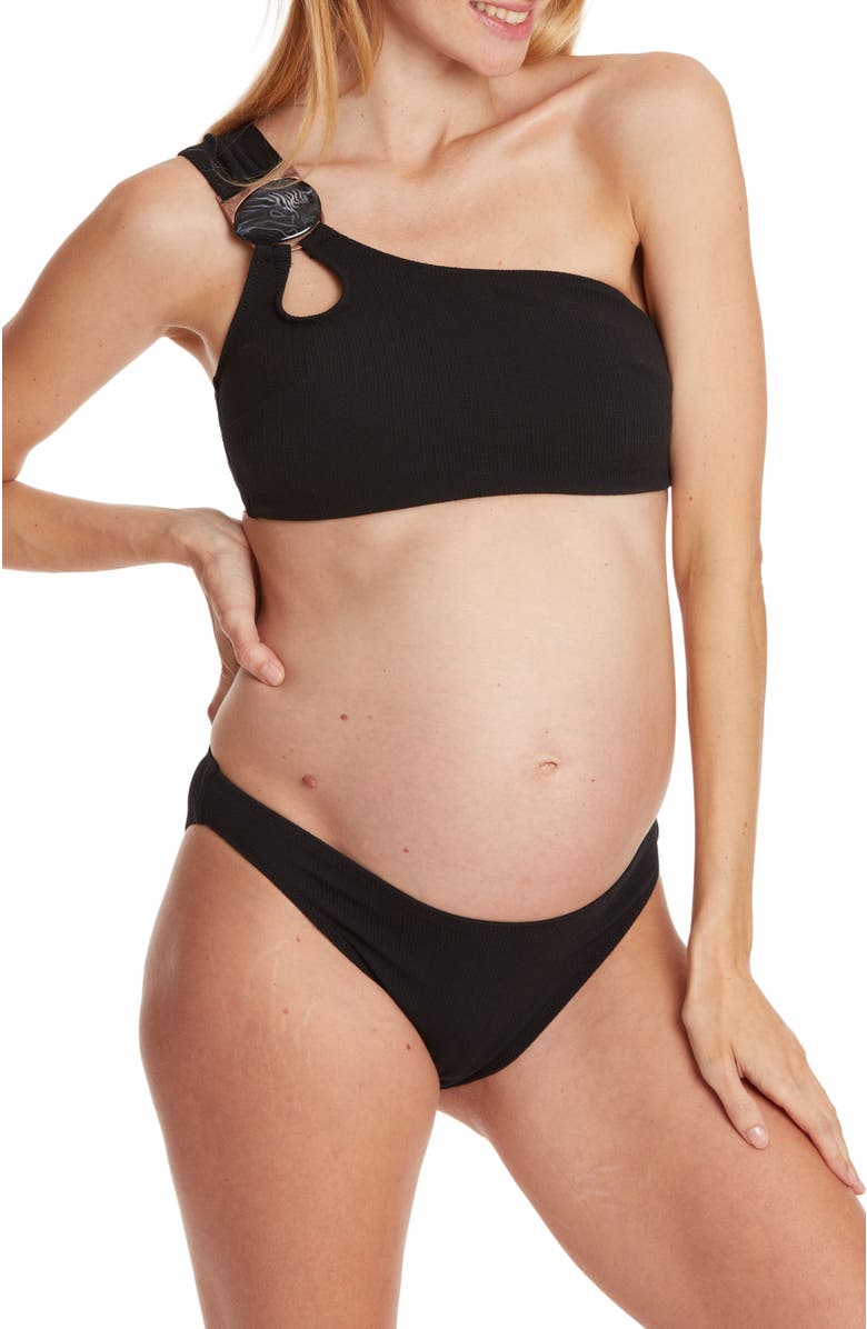 Cache Coeur Bayside Maternity bikini, Main, color, Black