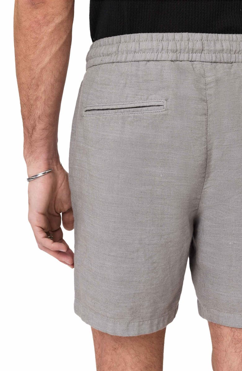 John Varvatos Daryl Linen Blend Drawstring Shorts, Alternate, color, Grey Sky