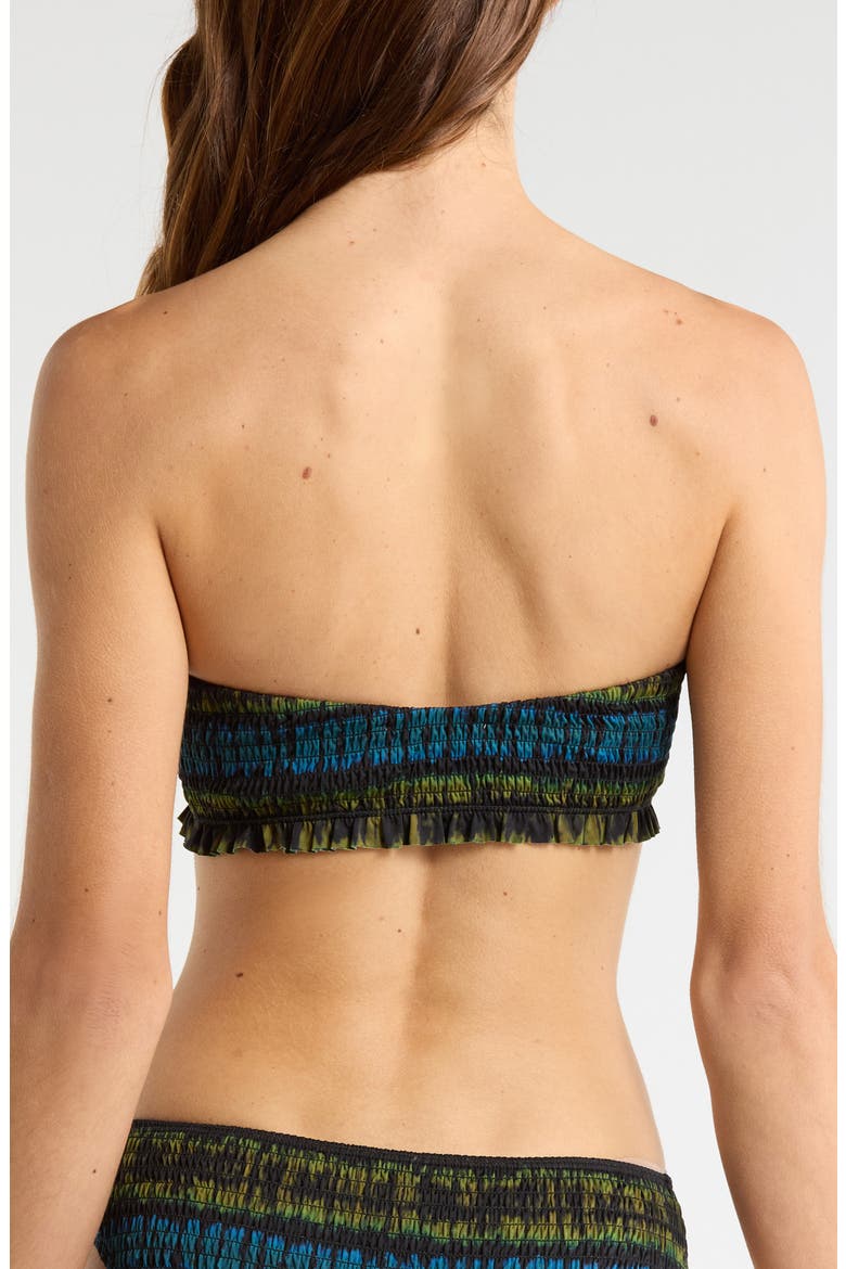 Marseille Tie Dye Smocked Bikini Top, Alternate, color, LAGOON