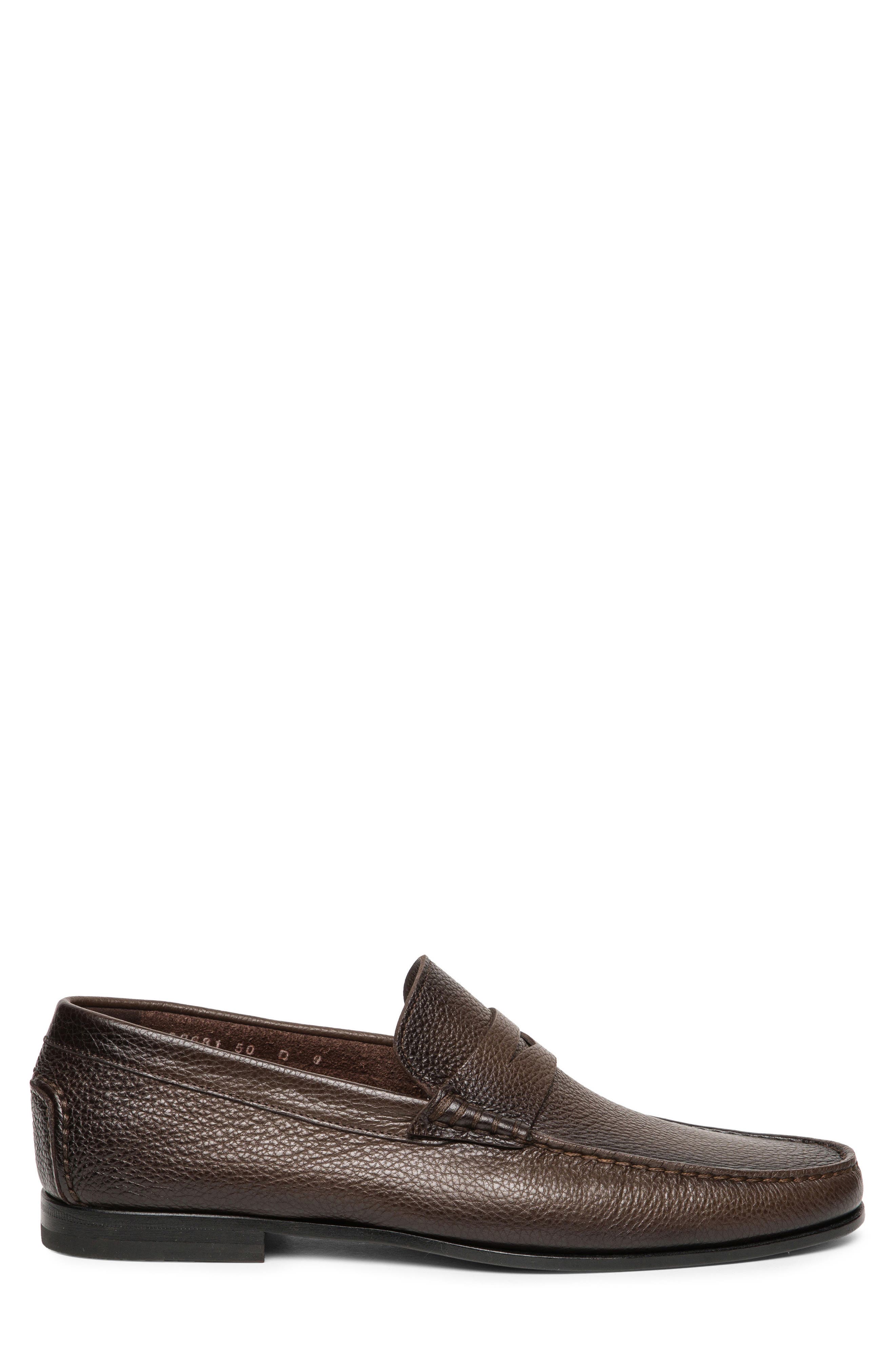 Santoni Ikangia Penny Loafer, Alternate, color, Dark Brown