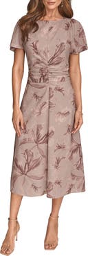 Donna Karan New York Floral Print Midi Dress