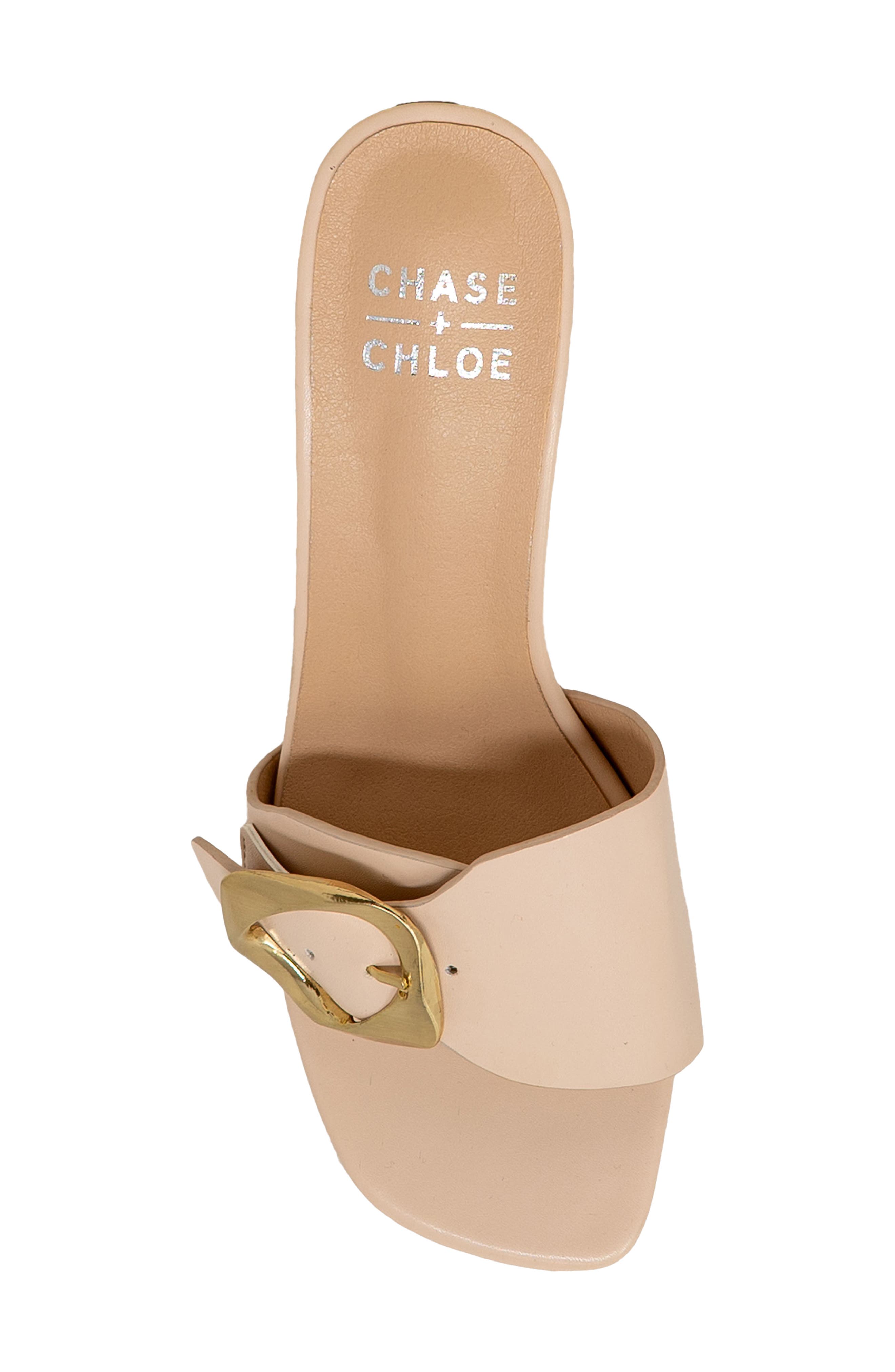 Nailee Buckle Slide Sandal, Alternate, color, BEIGE PU