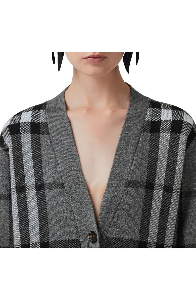 Burberry Willah Check Wool & Cashmere Cardigan, Alternate, color,