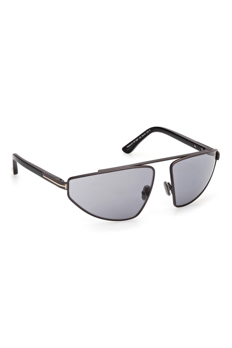 Parker 64mm Oversize Pilot Sunglasses, Alternate, color, DARK RUTHENIUM/ SMOKE LENS