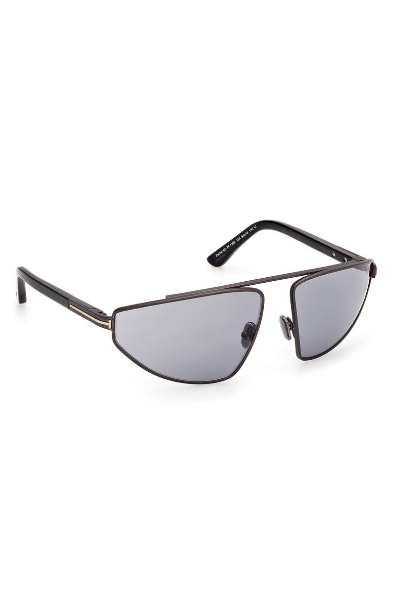 TOM FORD Parker 64mm Oversize Pilot Sunglasses, Alternate, color, Dark Ruthenium/ Smoke Lens