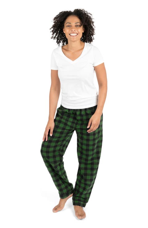 Women's Fleece Printed Holiday Pajama Pants