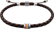 Fossil Men's Everett Enamel Woven Leather Slider Bracelet