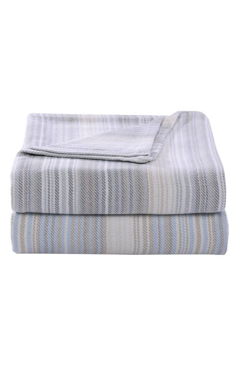 Sandy Shore Stripe Cotton Blanket