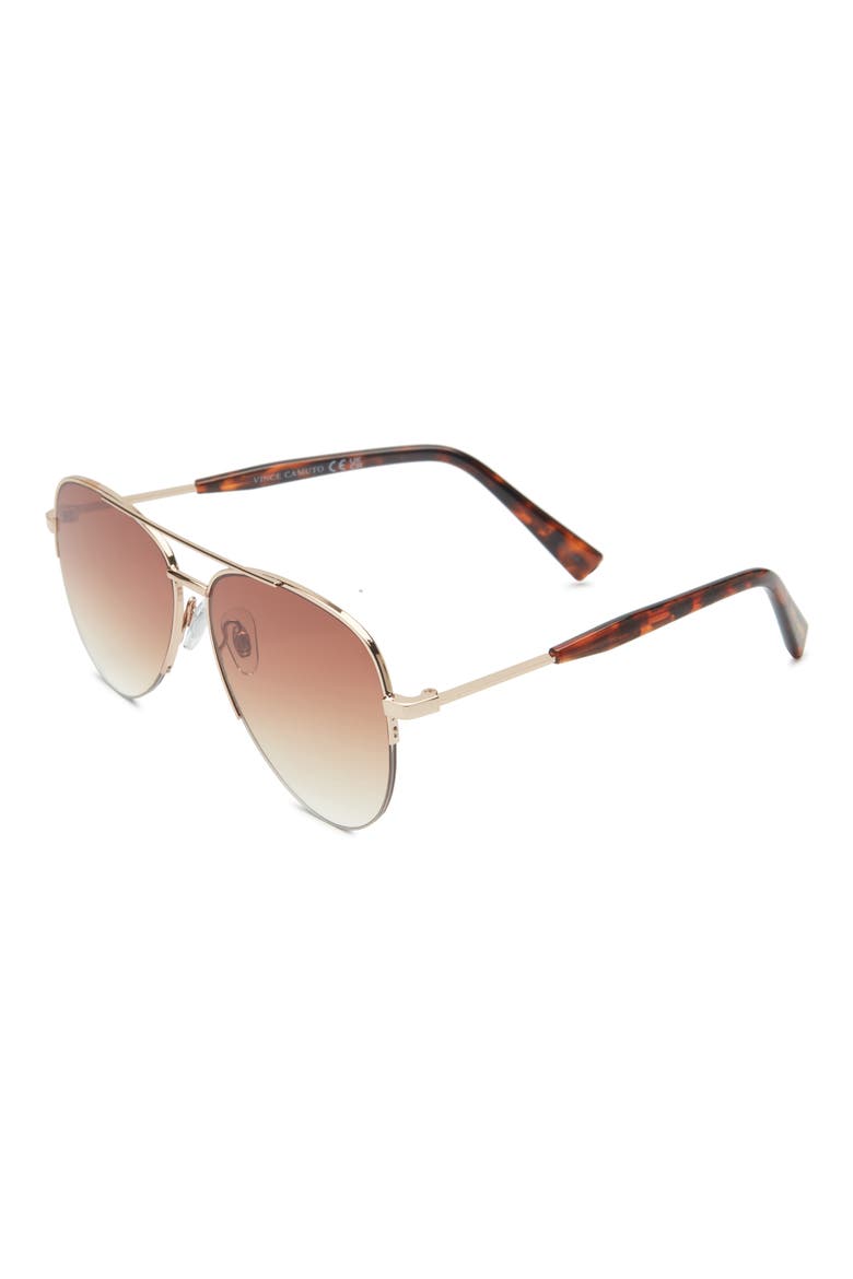 56mm Gradient Aviator Sunglasses, Alternate, color, GOLD