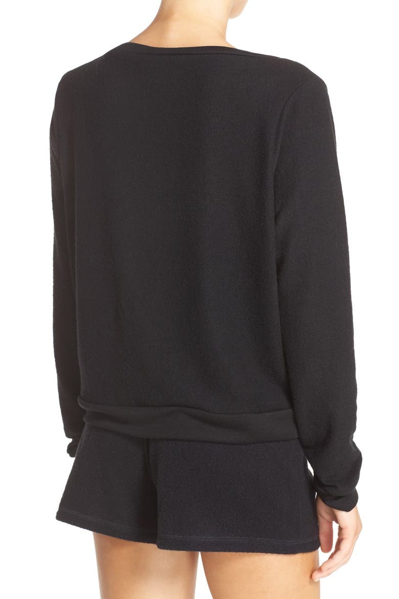 Brushed Hacci Sweatshirt, Alternate, color, BLACK