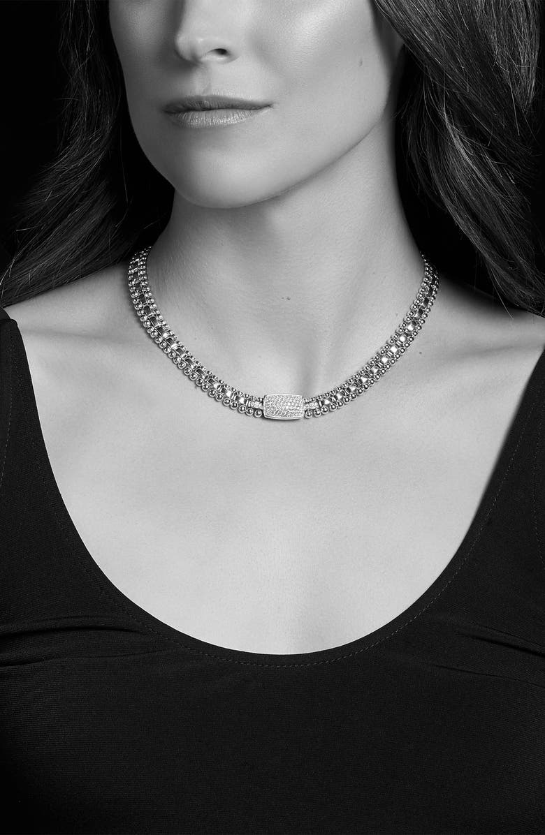 LAGOS Caviar Spark Diamond Pavé Collar Necklace, Alternate, color, 