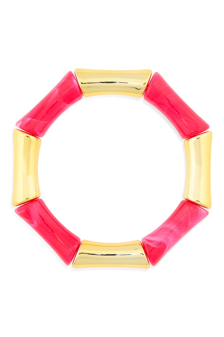 Resin Link Stretch Bracelet, Main, color, PINK