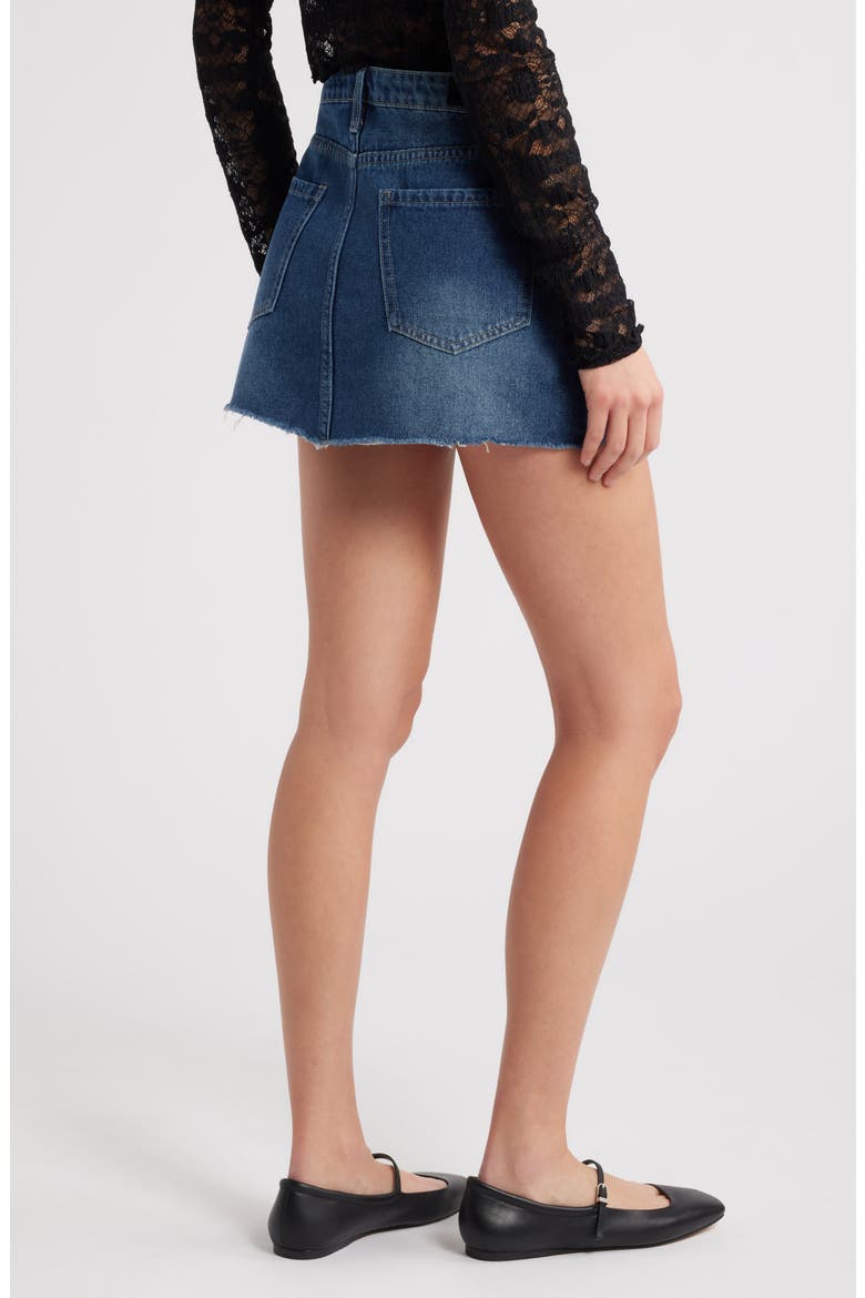 Ocean Micro Mini Denim Skirt, Alternate, color, MED INDIGO