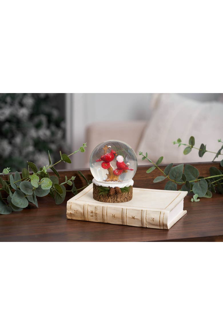 Cardinal Christmas Winter Water Globe, Alternate, color, Red