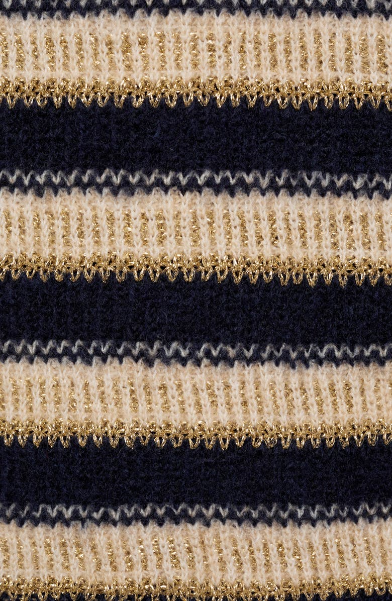 MANGO Perkins Collar Stripe Sweater, Alternate, color,