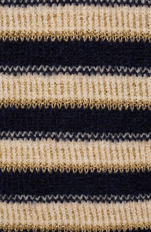 MANGO MANGO PERKINS COLLAR STRIPE SWEATER