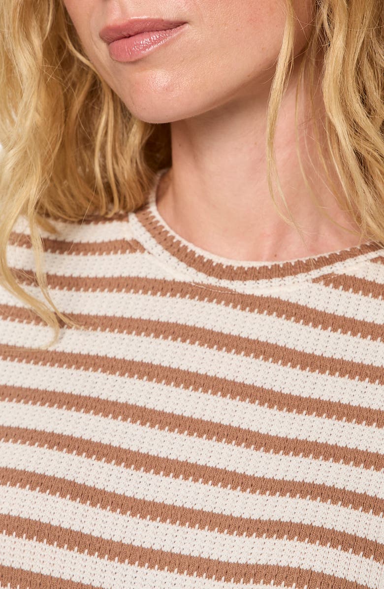 Sanctuary Perfect Texture Stripe Tee, Alternate, color, Valle Stripe Beige